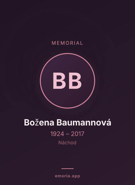 Memorial portrait of Božena Baumannová