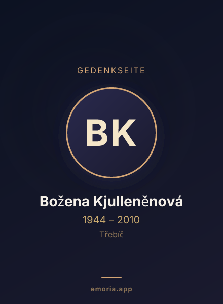 Gedenkportrait von Božena Kjulleněnová