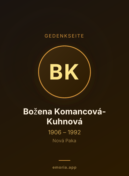 Gedenkportrait von Božena Komancová-Kuhnová