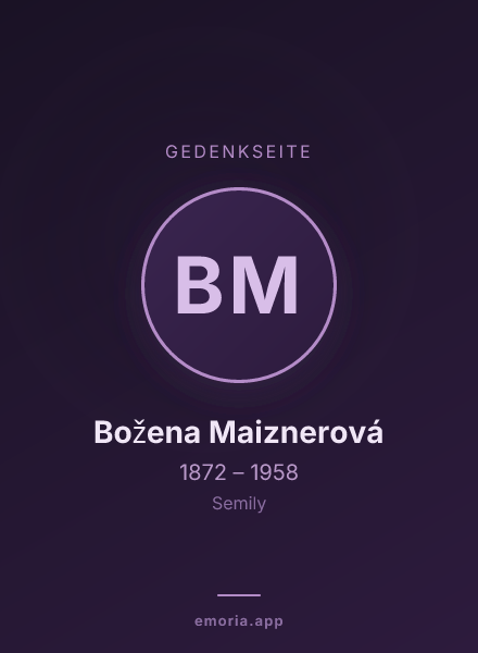 Gedenkportrait von Božena Maiznerová