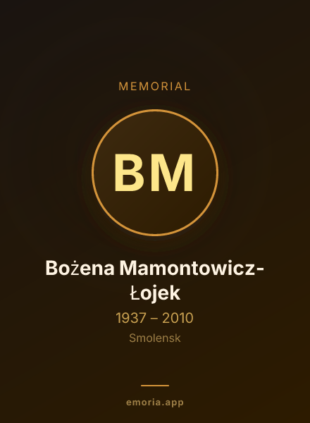 Memorial portrait of Bożena Mamontowicz-Łojek