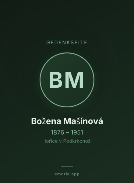 Gedenkportrait von Božena Mašínová