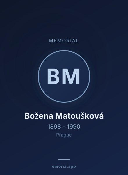 Memorial portrait of Božena Matoušková