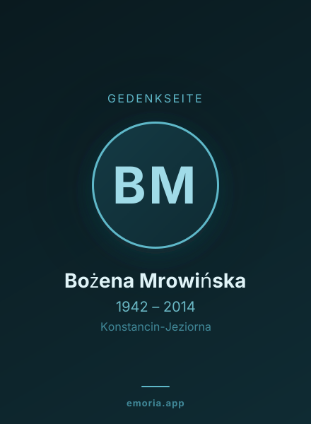 Gedenkportrait von Bożena Mrowińska