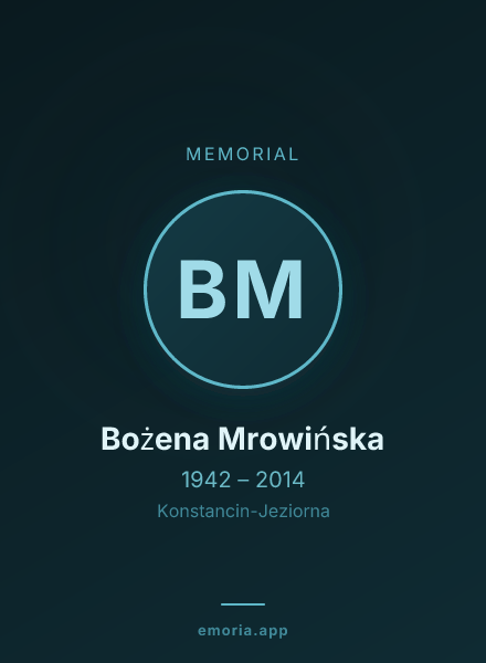 Memorial portrait of Bożena Mrowińska