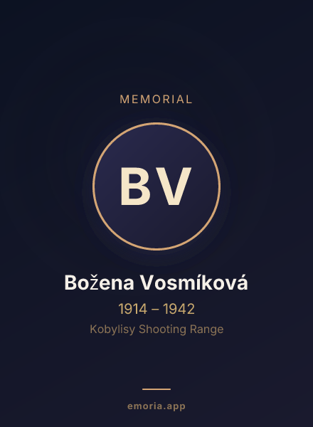 Memorial portrait of Božena Vosmíková