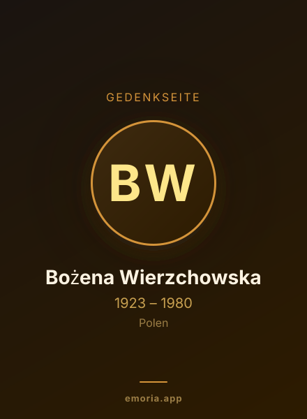 Gedenkportrait von Bożena Wierzchowska