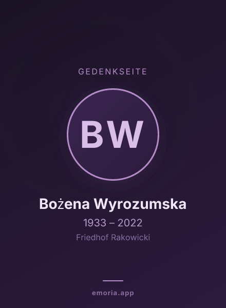 Gedenkportrait von Bożena Wyrozumska