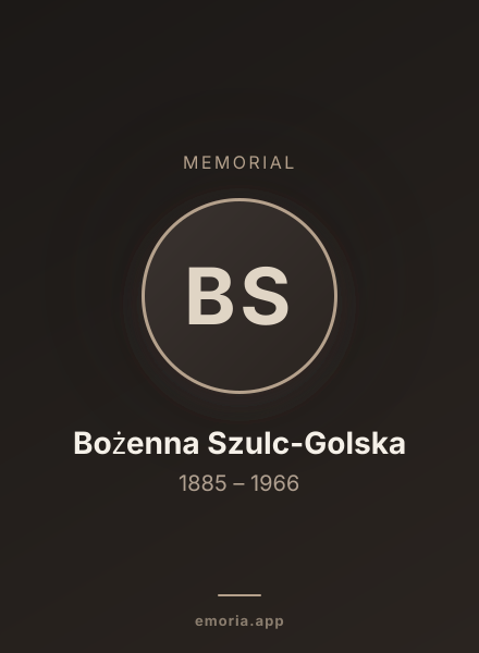 Memorial portrait of Bożenna Szulc-Golska