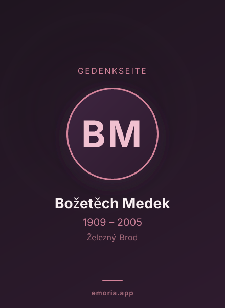 Gedenkportrait von Božetěch Medek