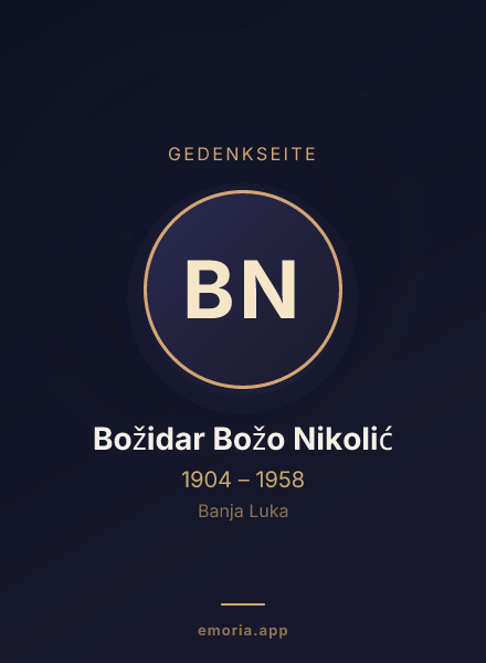 Gedenkportrait von Božidar Božo Nikolić