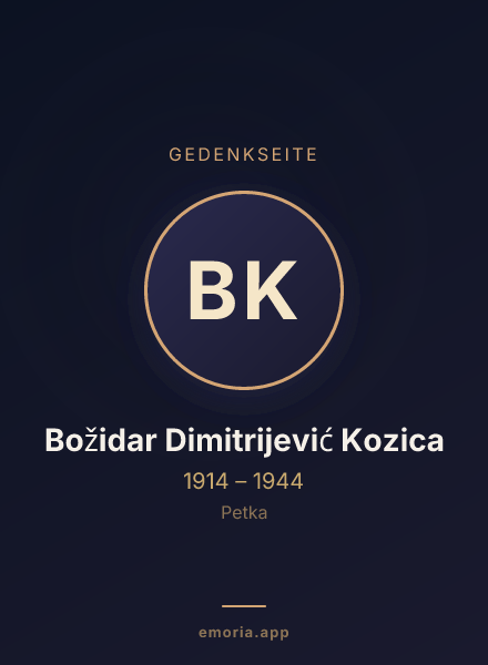 Gedenkportrait von Božidar Dimitrijević Kozica