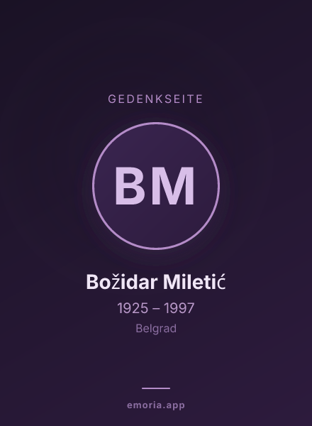 Gedenkportrait von Božidar Miletić