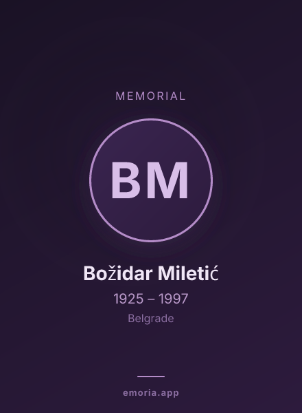 Memorial portrait of Božidar Miletić