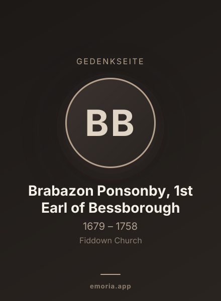Gedenkportrait von Brabazon Ponsonby, 1st Earl of Bessborough