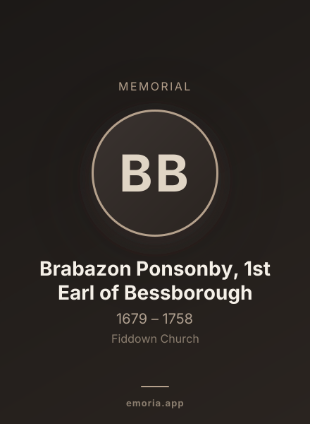 Memorial portrait of Brabazon Ponsonby, 1st Earl of Bessborough