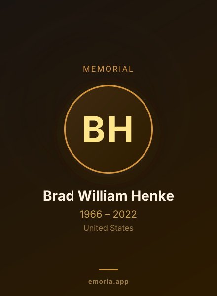 Memorial portrait of Brad William Henke