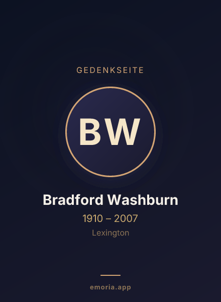 Gedenkportrait von Bradford Washburn