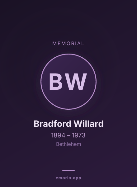 Memorial portrait of Bradford Willard