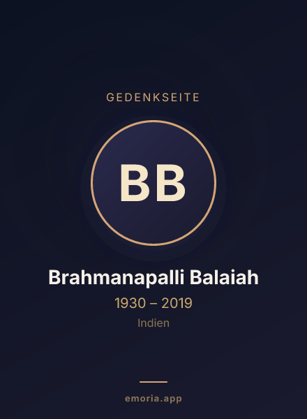 Gedenkportrait von Brahmanapalli Balaiah