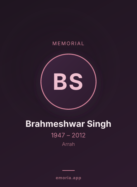 Memorial portrait of Brahmeshwar Singh