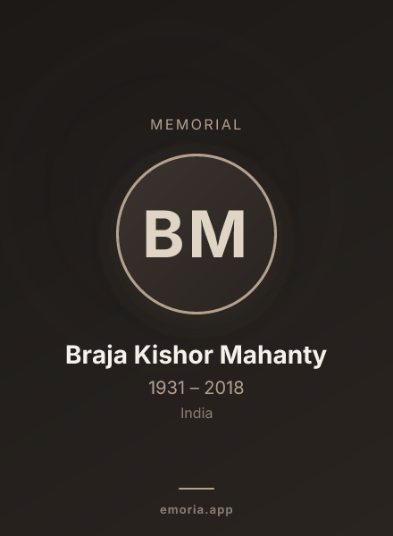 Memorial portrait of Braja Kishor Mahanty