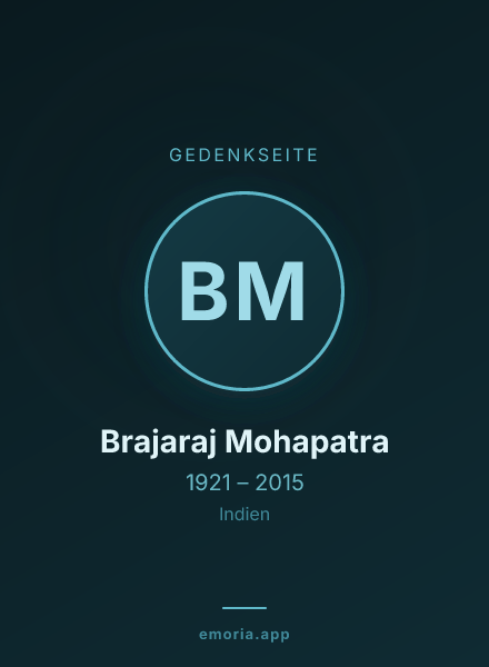 Gedenkportrait von Brajaraj Mohapatra