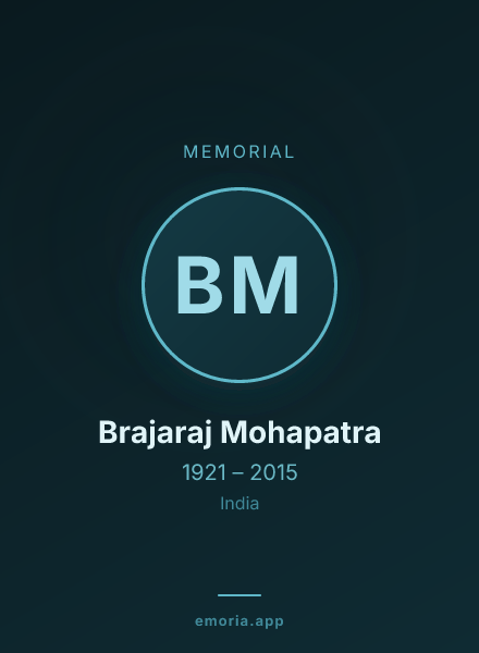 Memorial portrait of Brajaraj Mohapatra