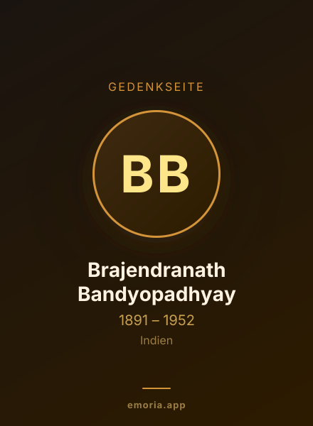 Gedenkportrait von Brajendranath Bandyopadhyay