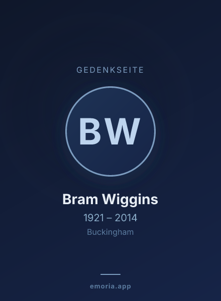 Gedenkportrait von Bram Wiggins