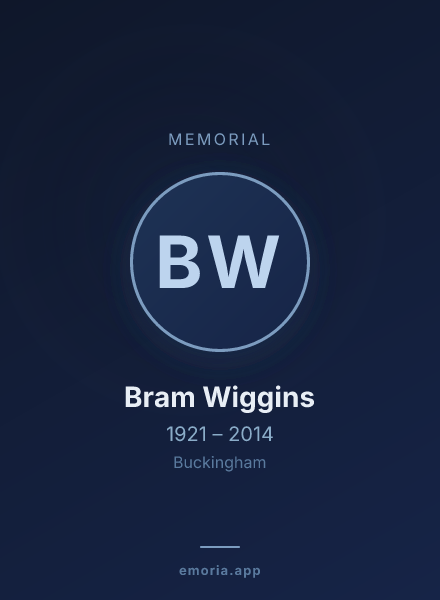 Memorial portrait of Bram Wiggins