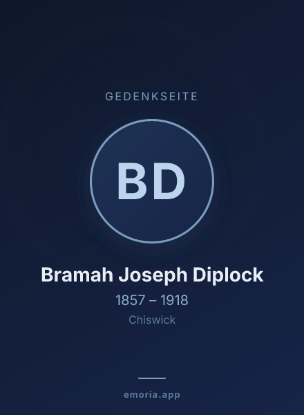 Gedenkportrait von Bramah Joseph Diplock