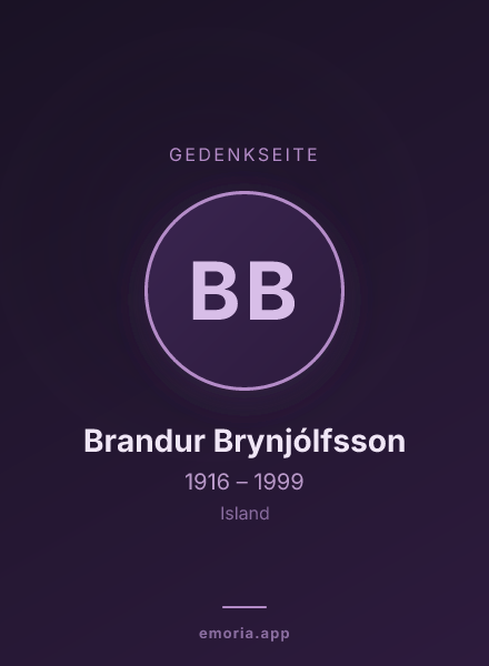 Gedenkportrait von Brandur Brynjólfsson