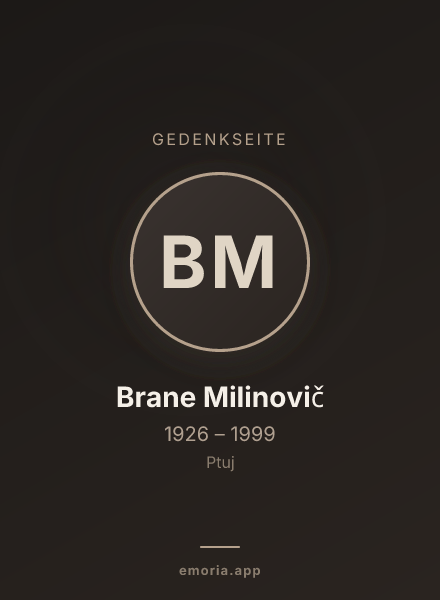 Gedenkportrait von Brane Milinovič