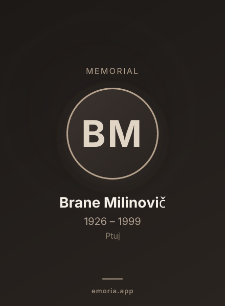 Memorial portrait of Brane Milinovič