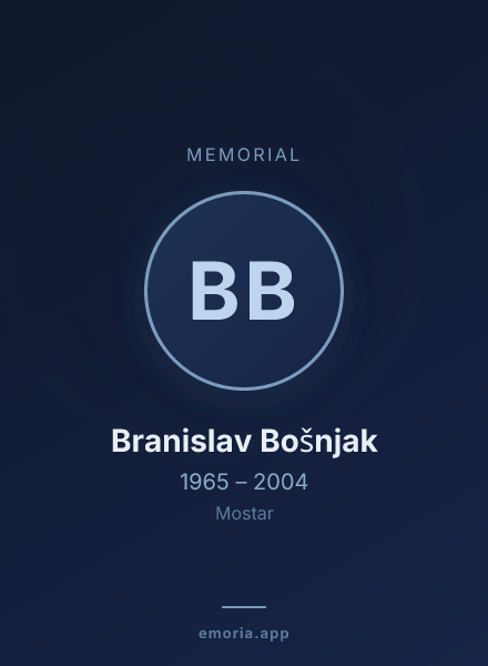 Memorial portrait of Branislav Bošnjak