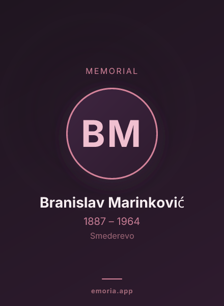 Memorial portrait of Branislav Marinković