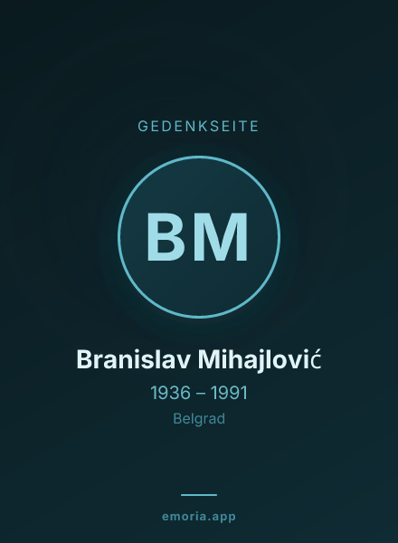 Gedenkportrait von Branislav Mihajlović