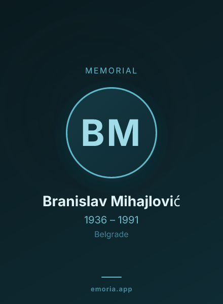Memorial portrait of Branislav Mihajlović