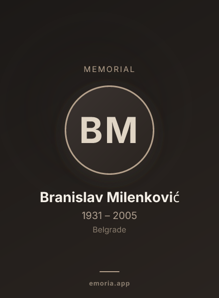 Memorial portrait of Branislav Milenković