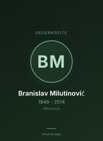 Gedenkportrait von Branislav Milutinović