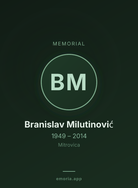 Memorial portrait of Branislav Milutinović
