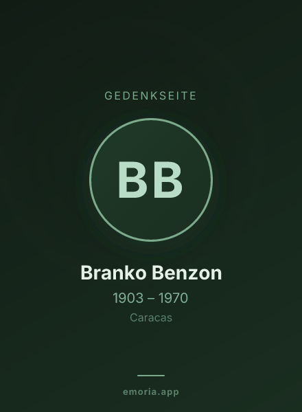 Gedenkportrait von Branko Benzon