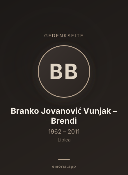 Gedenkportrait von Branko Jovanović Vunjak – Brendi