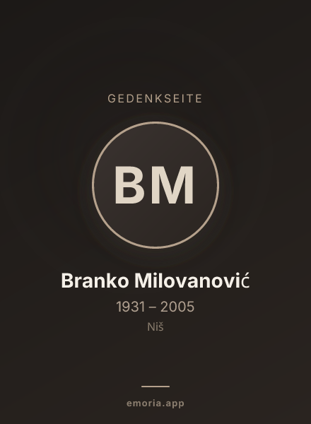 Gedenkportrait von Branko Milovanović