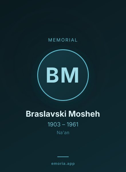 Memorial portrait of Braslavski Mosheh