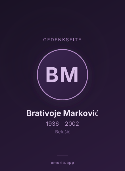 Gedenkportrait von Brativoje Marković