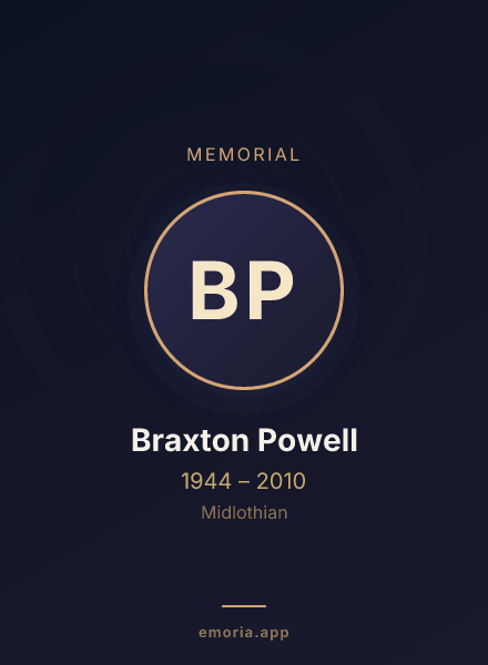 Memorial portrait of Braxton Powell