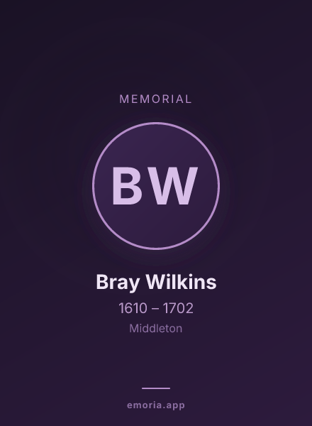 Memorial portrait of Bray Wilkins
