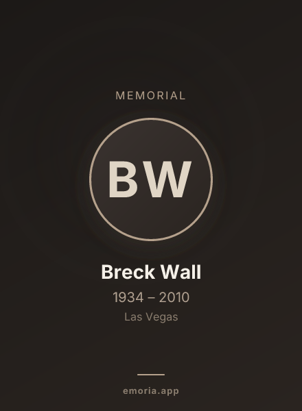 Memorial portrait of Breck Wall